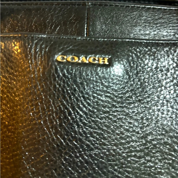 Coach black leather satchel handbag - Picture 5 of 10